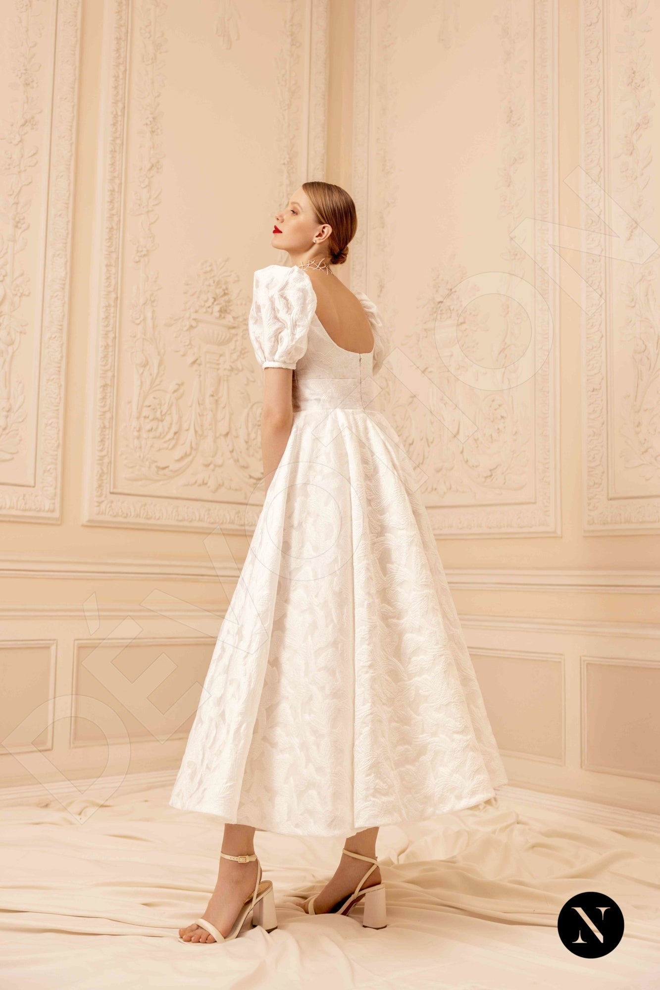 Catherine A-line Square Ivory Wedding dress