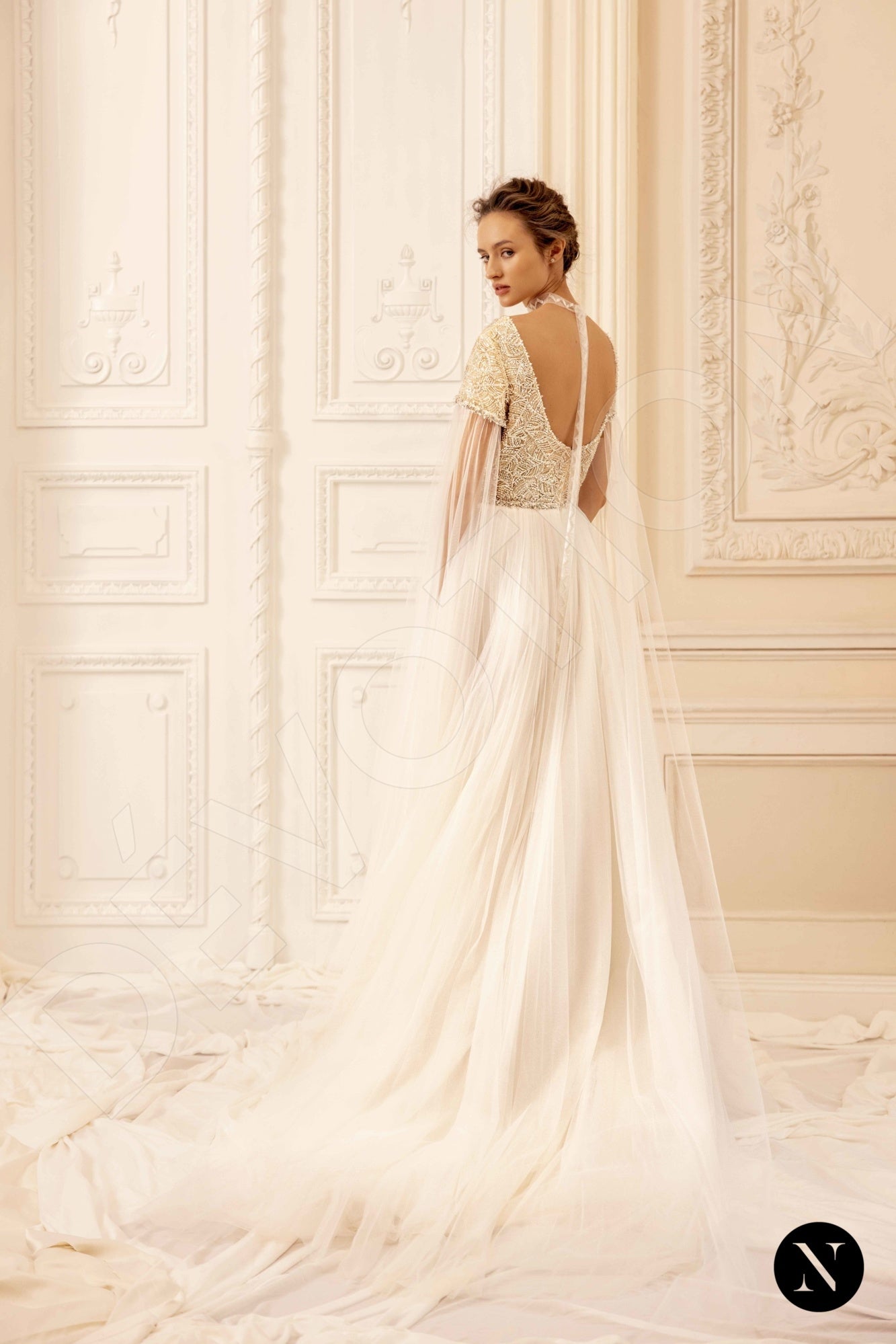 Krystal A-line Illusion Ivory Wedding dress