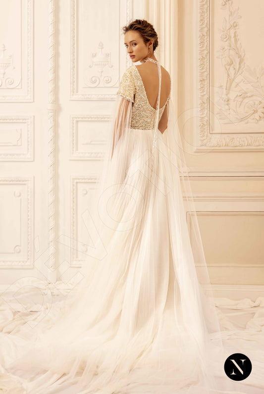 Krystal A-line Illusion Ivory Wedding dress