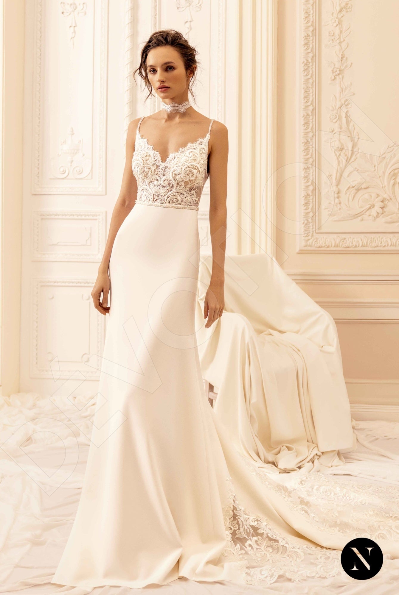 Lucy Open back Trumpet/Mermaid Straps Wedding Dress Front