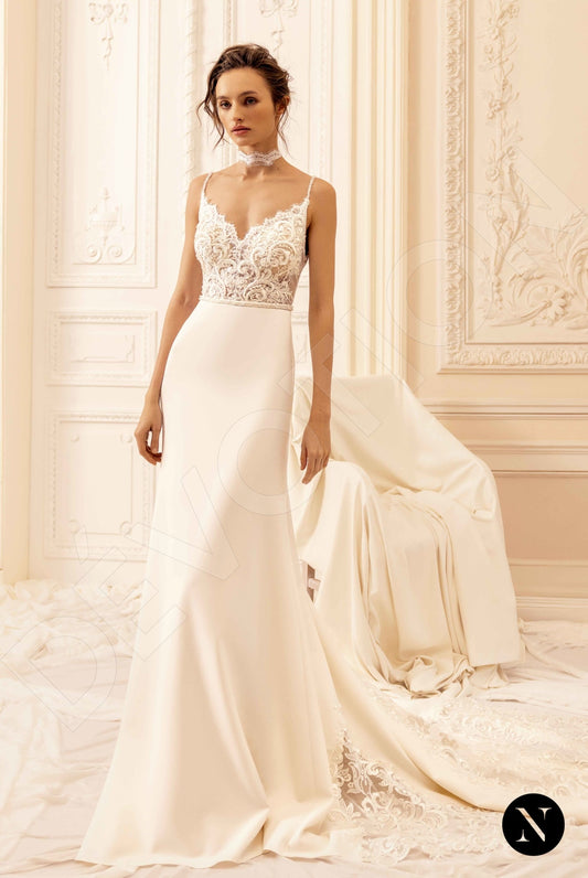 Lucy Trumpet/Mermaid V-neck Ivory Wedding dress