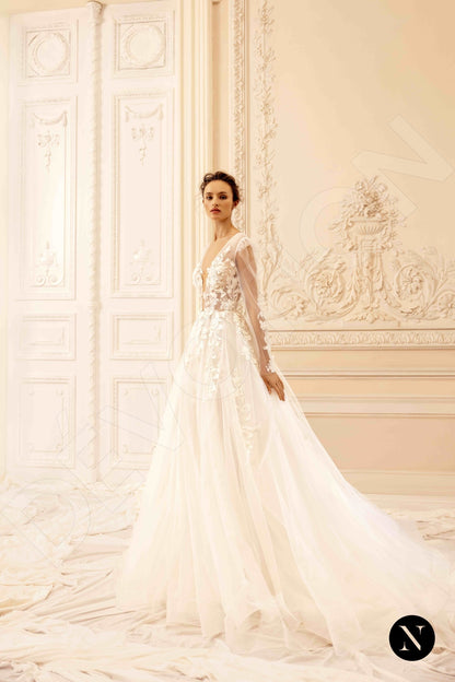 Mandys Open back A-line Long sleeve Wedding Dress 9