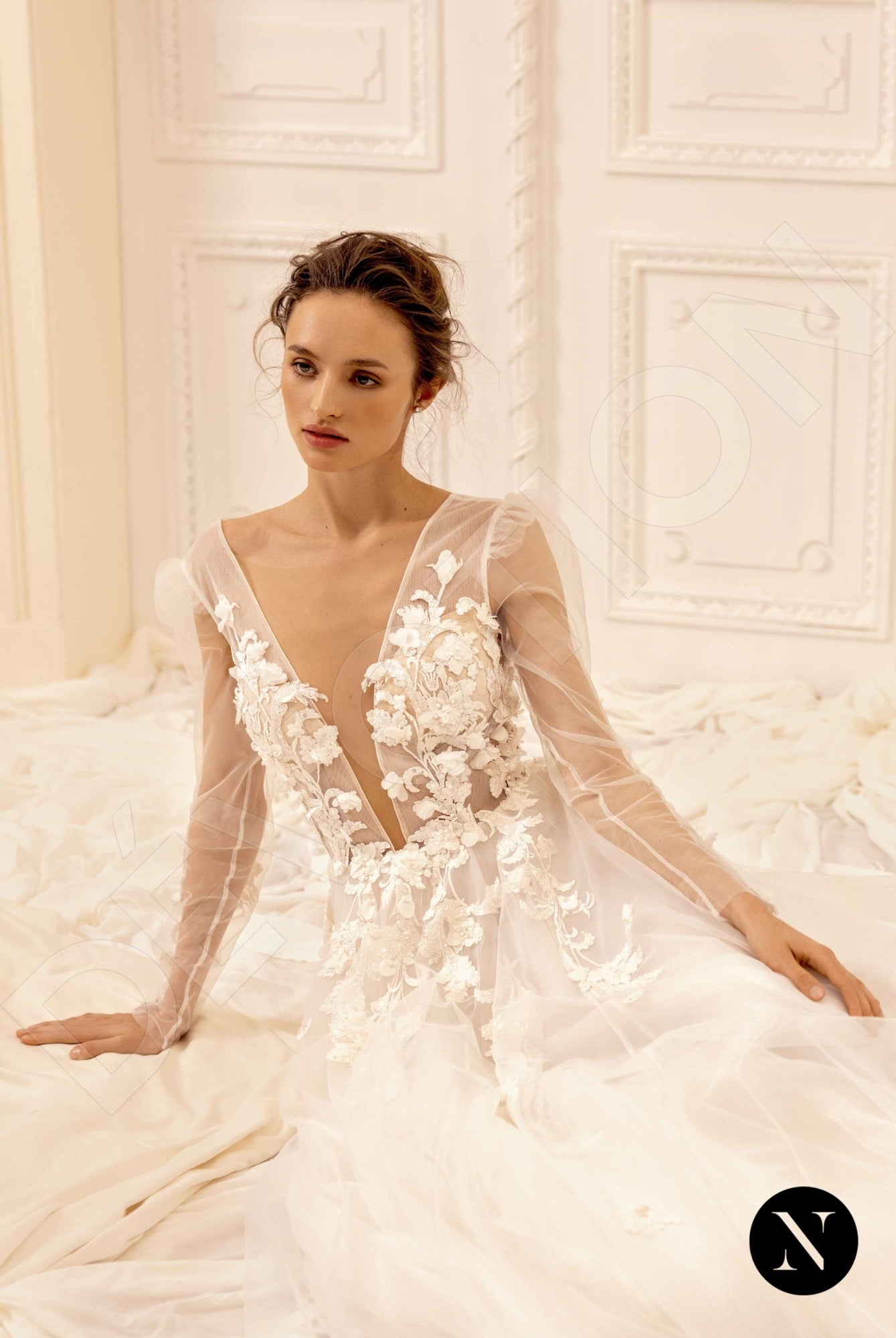 Mandys Open back A-line Long sleeve Wedding Dress 5