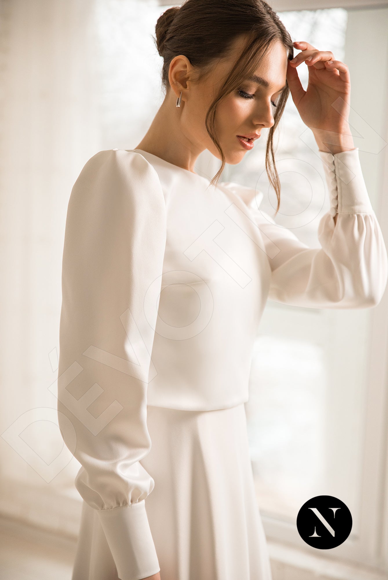 Gabanna Shine A-line Boat/Bateau Milk Wedding dress