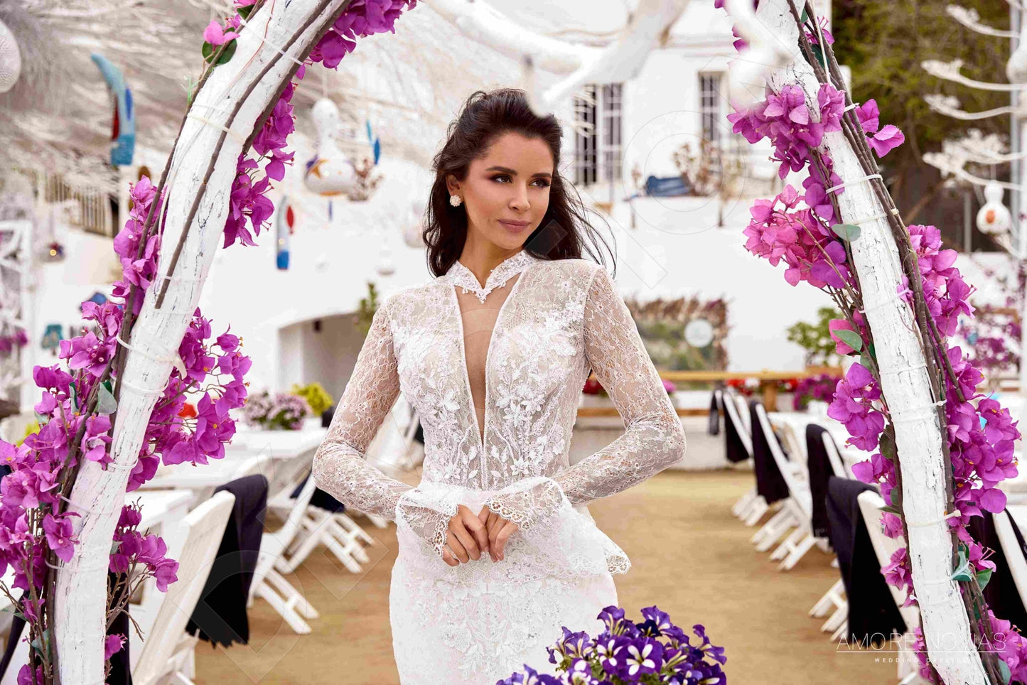 Hale Full back Trumpet/Mermaid Long sleeve Wedding Dress 6
