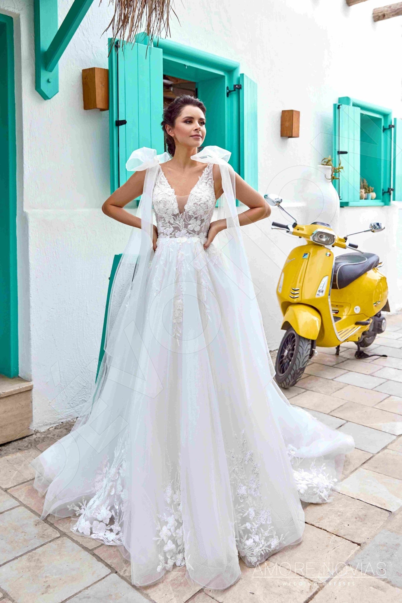 Ronda Open back A-line Straps Wedding Dress 8