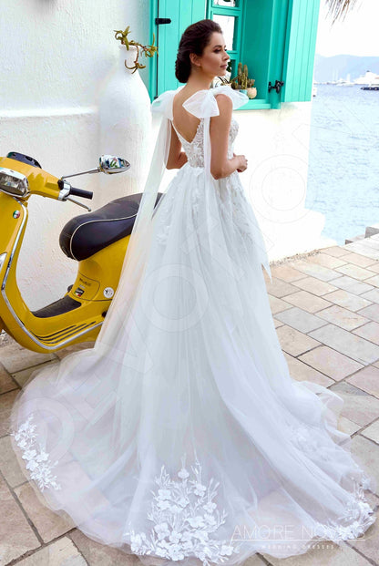 Ronda Open back A-line Straps Wedding Dress Back