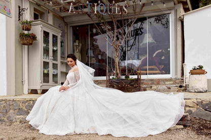 Lindsay Full back Princess/Ball Gown Long sleeve Wedding Dress 8