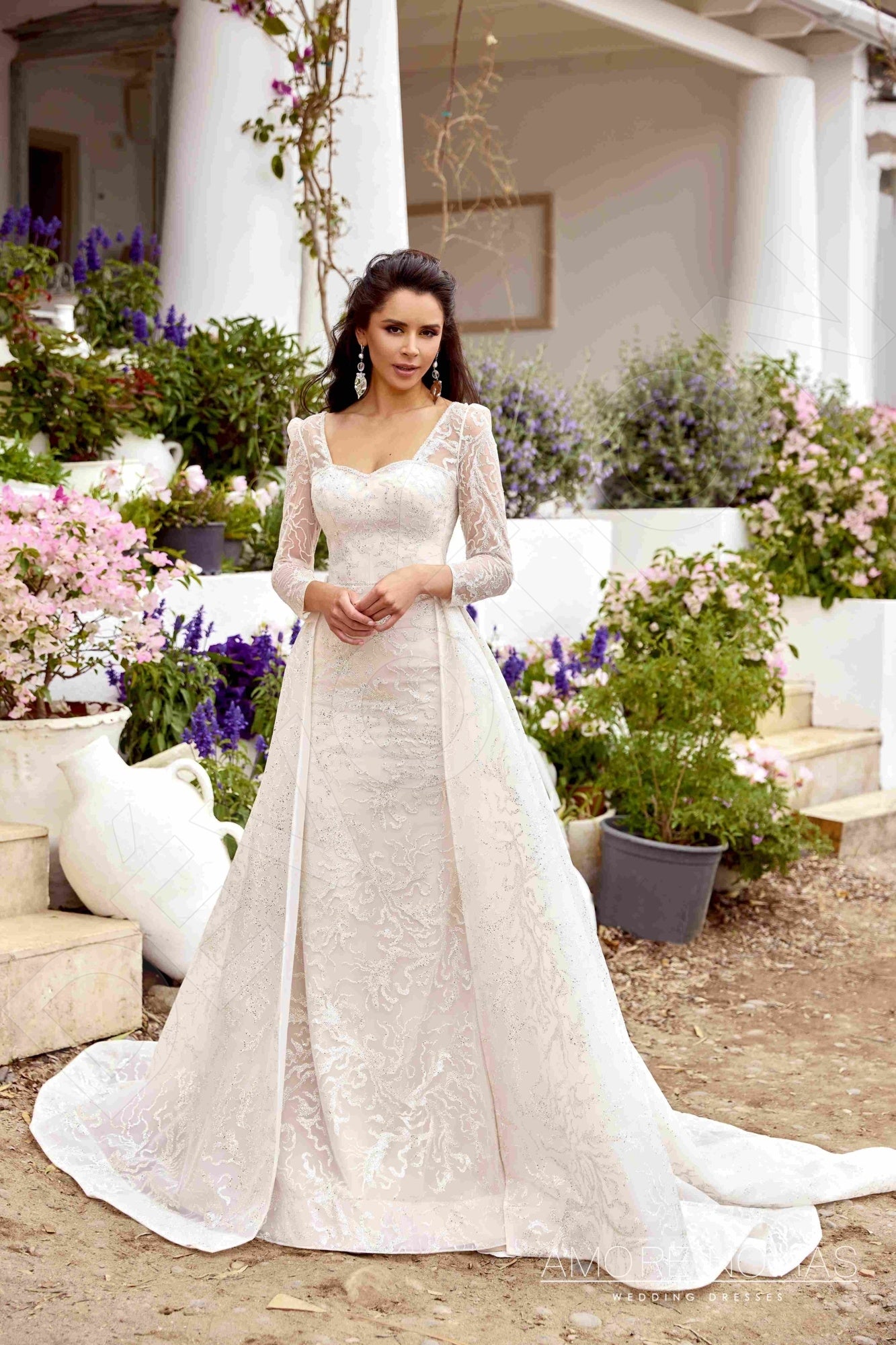 Caroline Open back Trumpet/Mermaid Long sleeve Wedding Dress 10