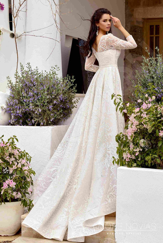 Carolin Trumpet/Mermaid Queen Anne Milk Nude Wedding dress