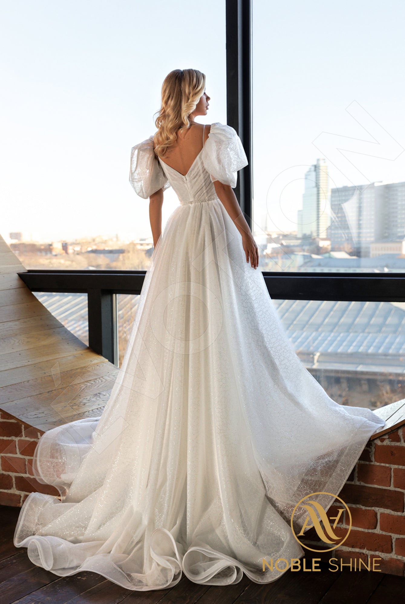 Nuala Open back A-line Detachable sleeves and straps Wedding Dress Back