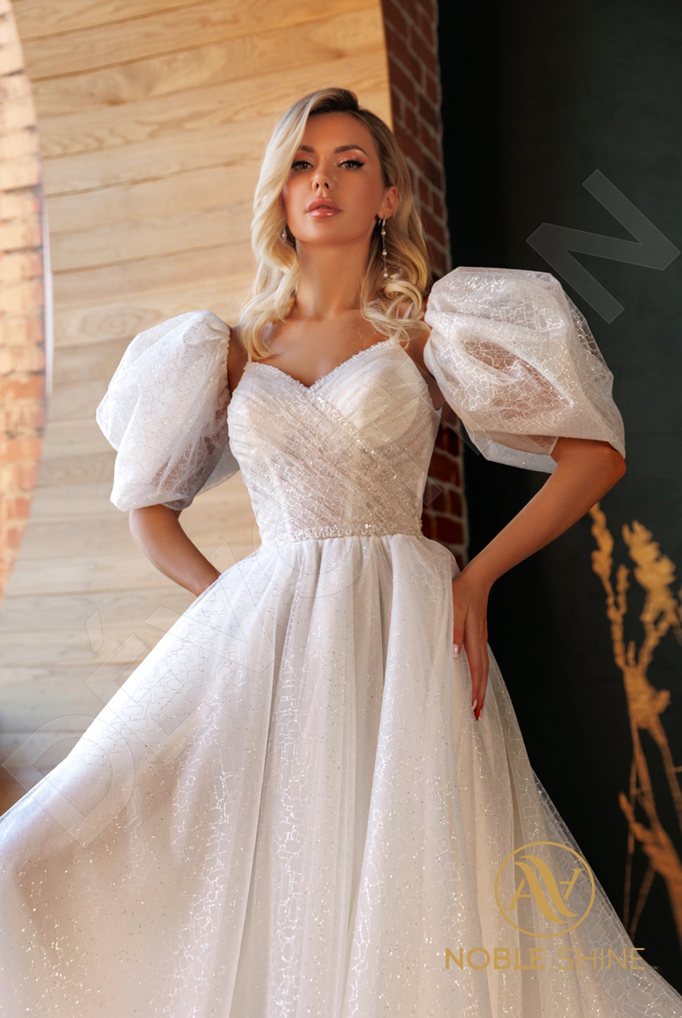 Nuala Open back A-line Detachable sleeves and straps Wedding Dress 2