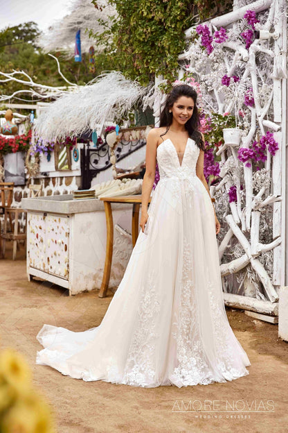 Casey Open back A-line Strapless Wedding Dress 8