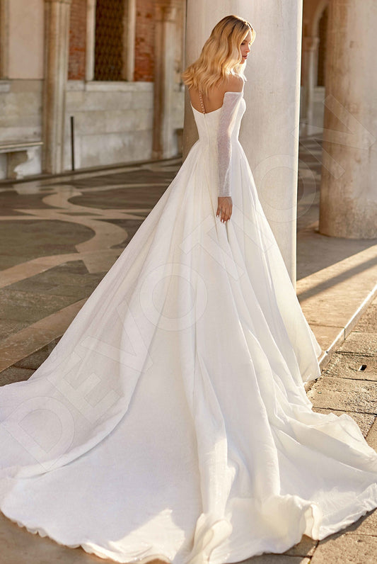Cara A-line Illusion Ivory Wedding dress