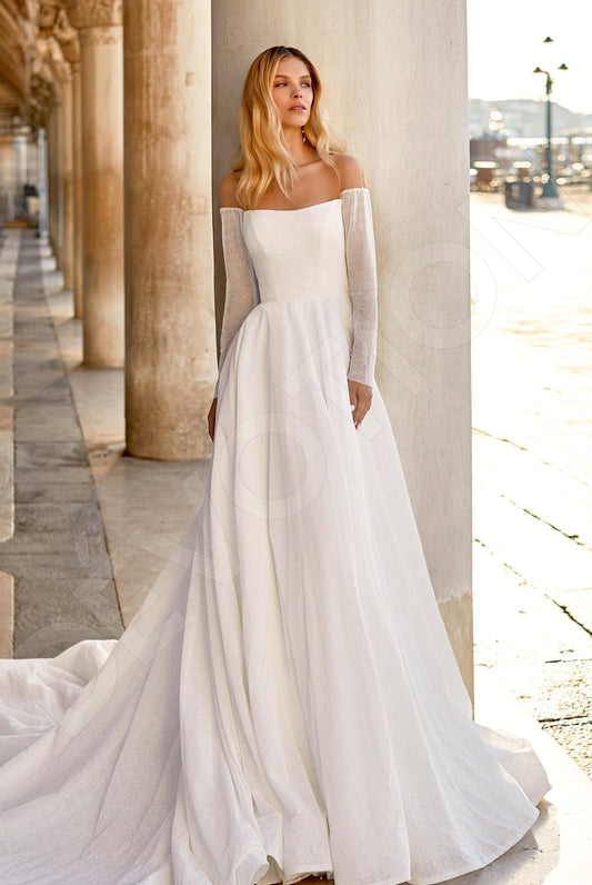 Cara A-line Illusion Ivory Wedding dress