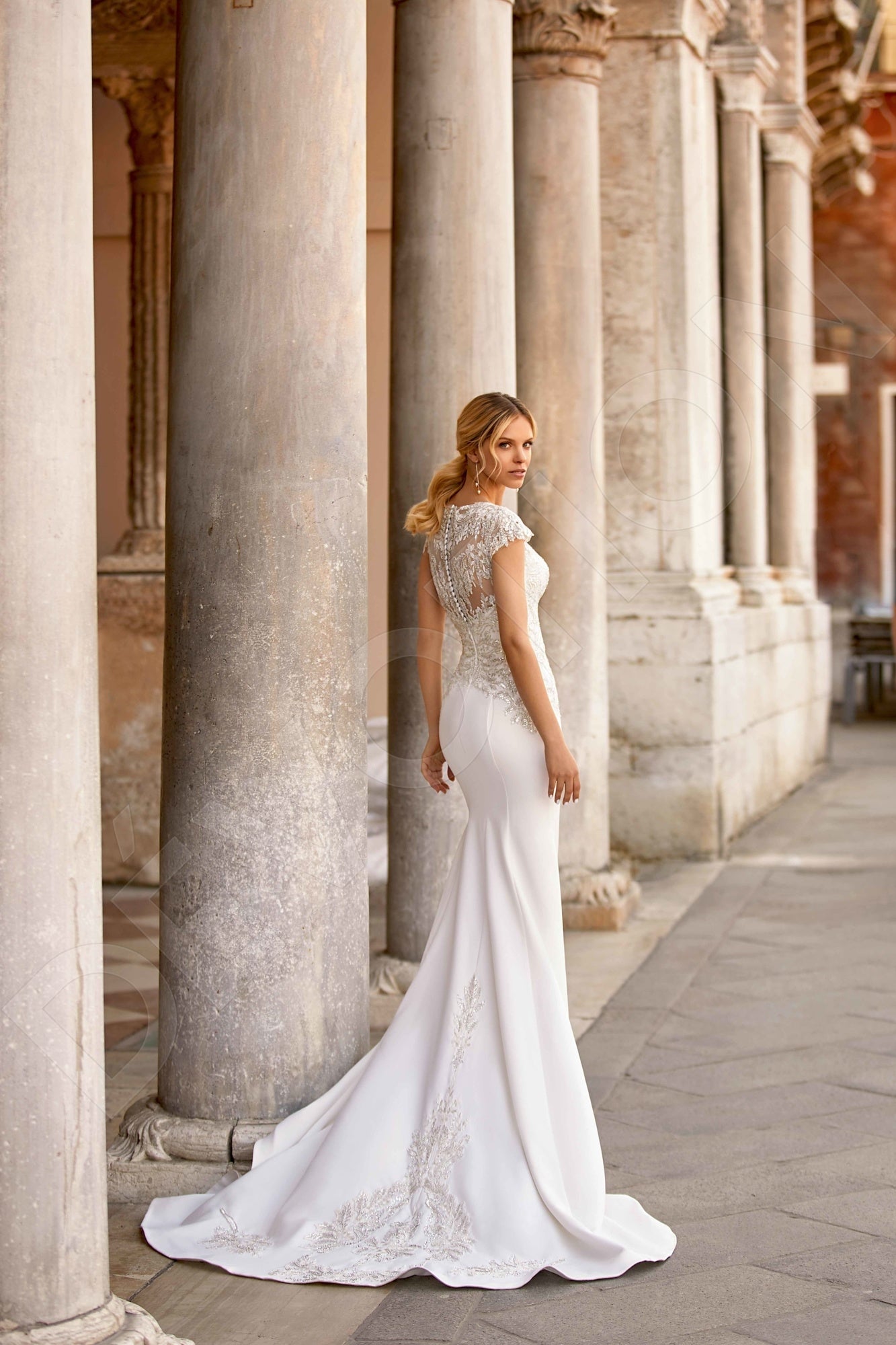 Scarla Trumpet/Mermaid Jewel Ivory Platinum Wedding dress