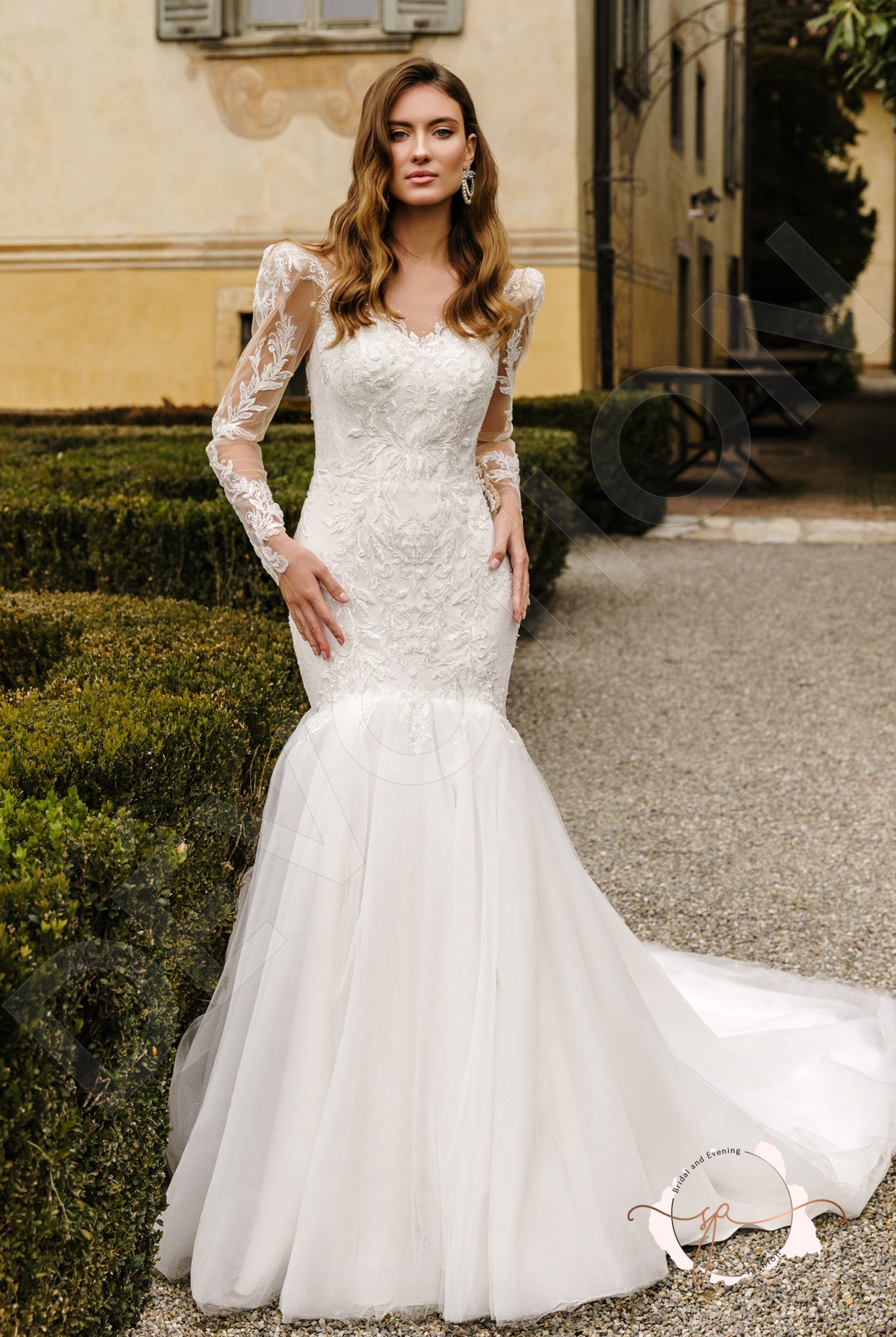 Ayrin Trumpet/Mermaid Illusion Milk Wedding dress