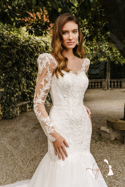 Ayrin Trumpet/Mermaid Illusion Milk Wedding dress