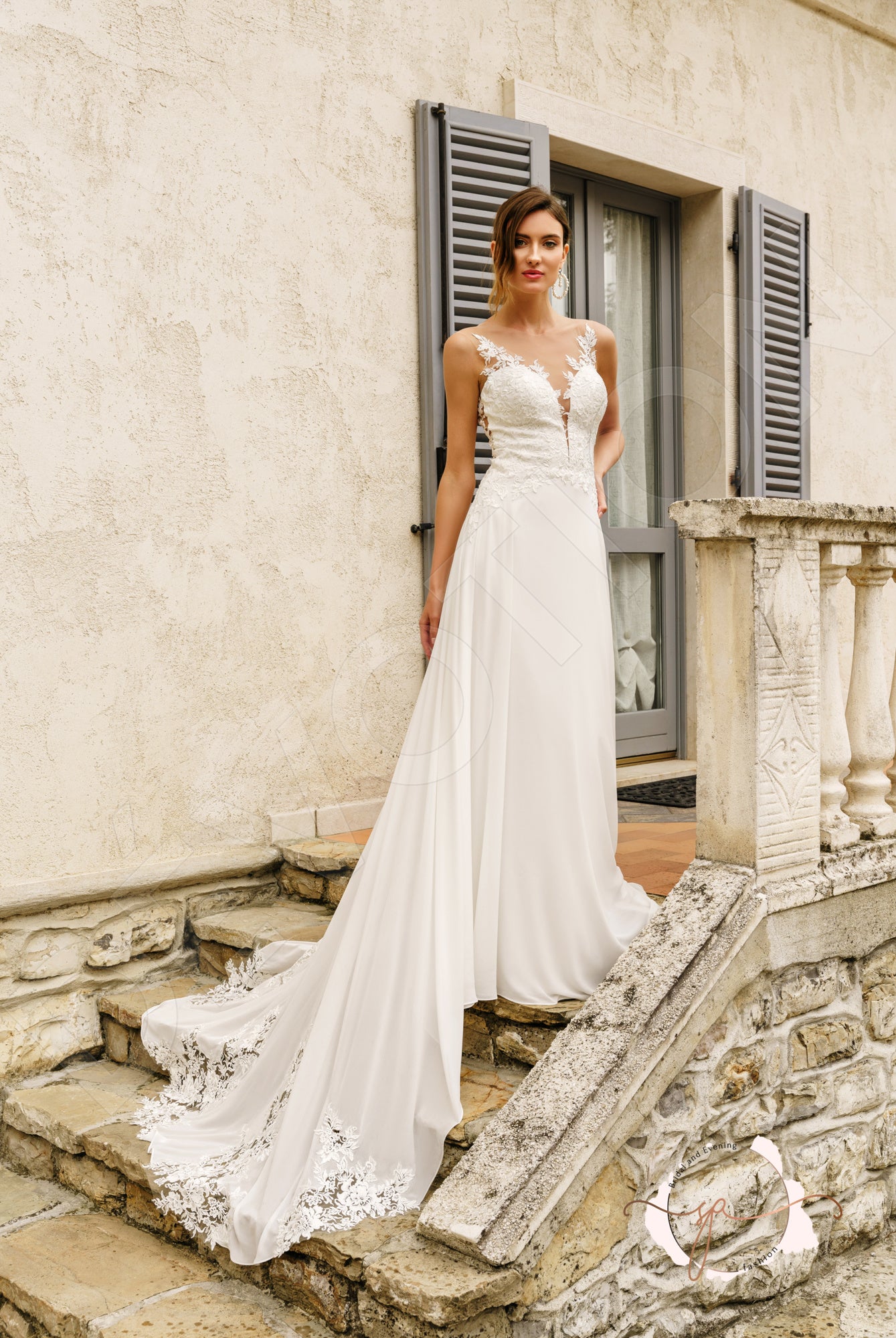 Beibhinn A-line Illusion Milk Wedding dress
