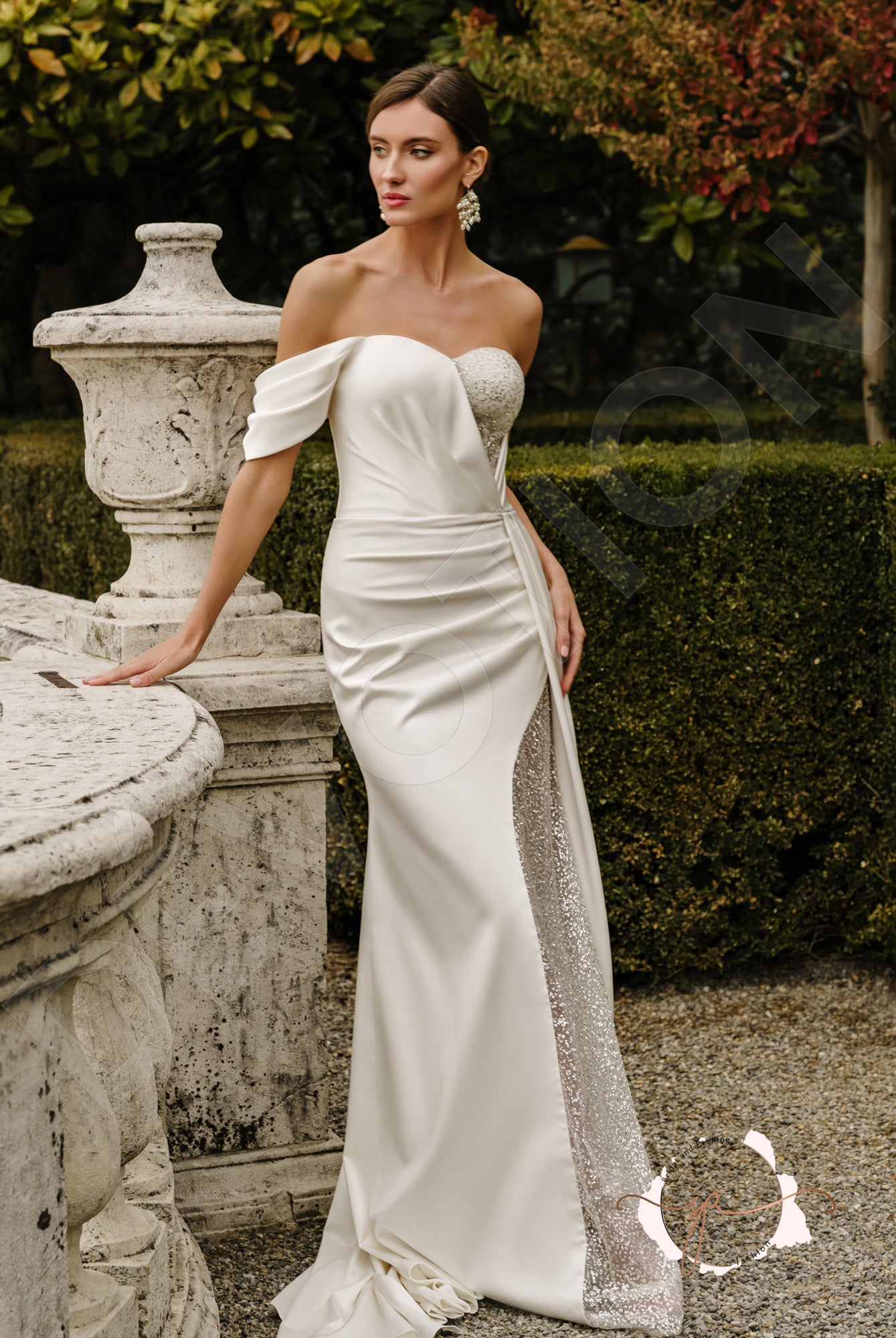 Bleytin Trumpet/Mermaid Sweetheart Milk Wedding dress
