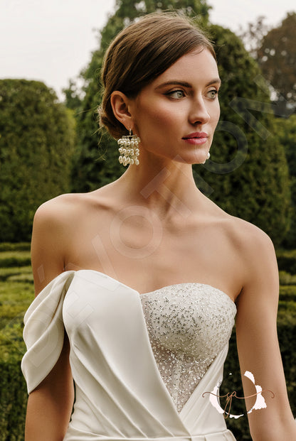 Bleytin Trumpet/Mermaid Sweetheart Milk Wedding dress