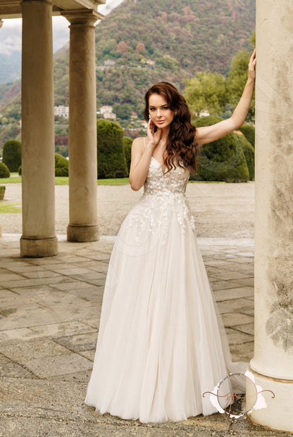 Brida A-line V-neck Milk Wedding dress