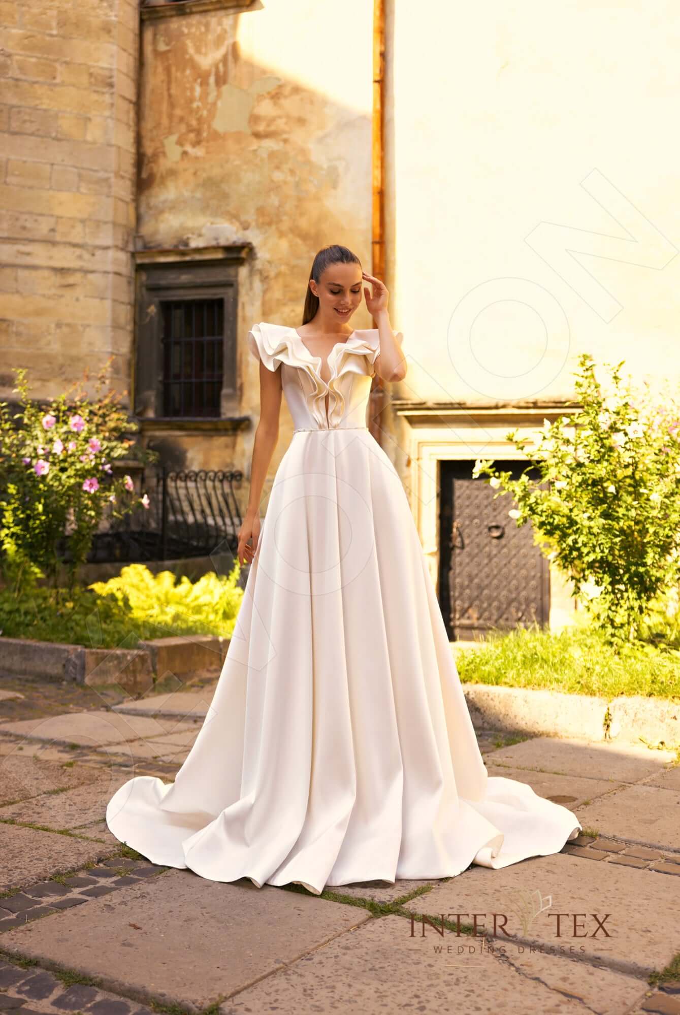 Dervila A-line Illusion Milk Wedding dress