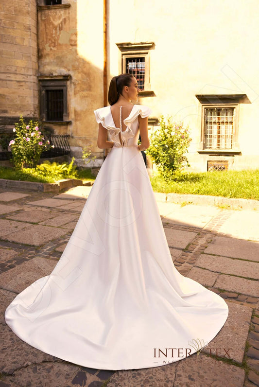 Dervila A-line Illusion Milk Wedding dress