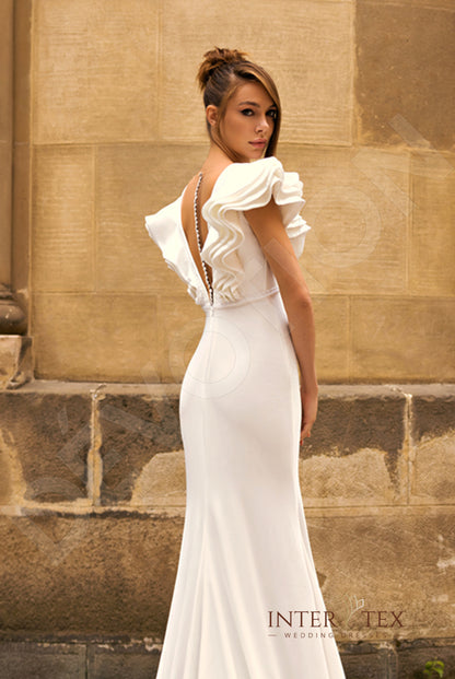 Derin Trumpet/Mermaid Illusion Milk Wedding dress