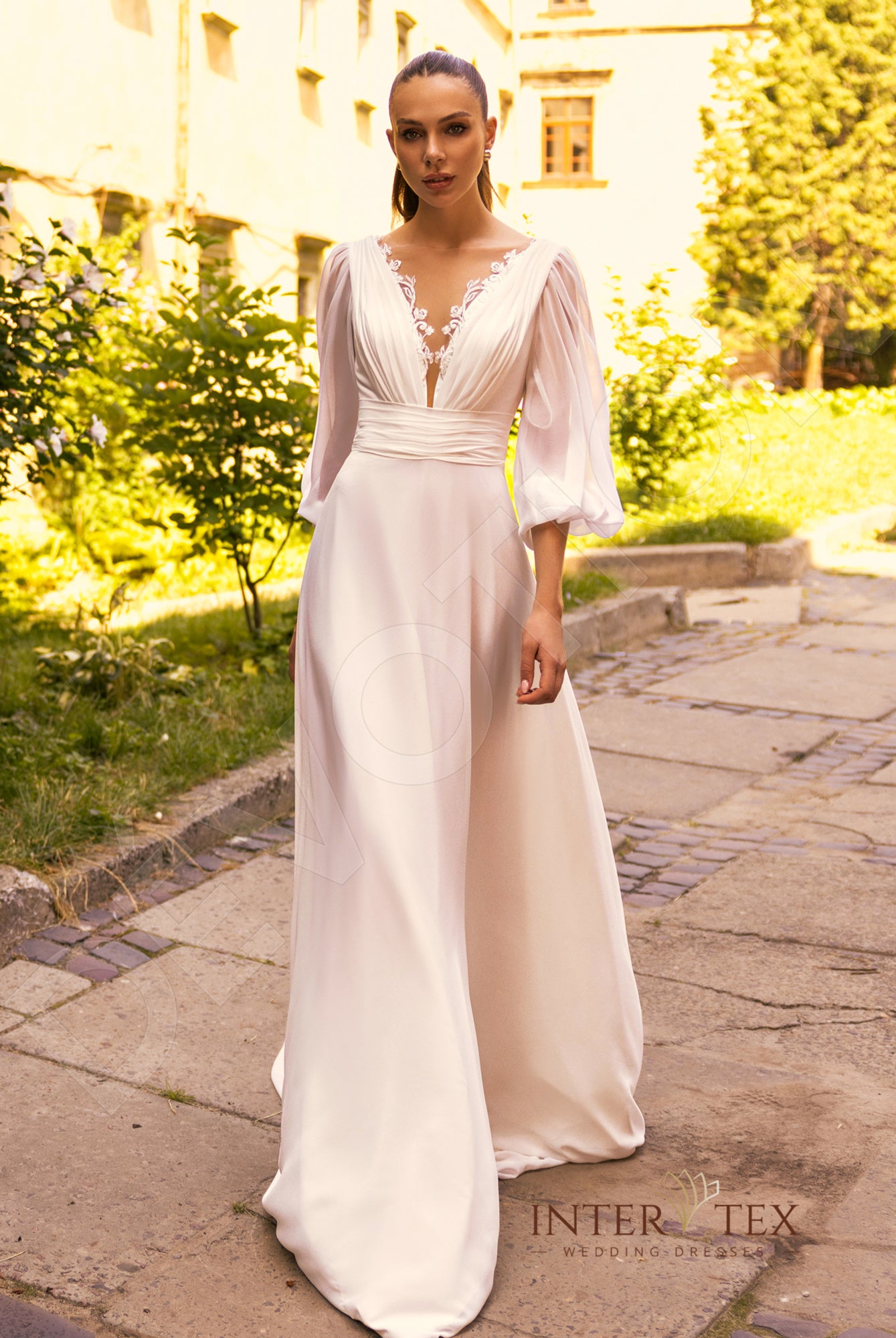 Ita A-line Illusion Milk Wedding dress