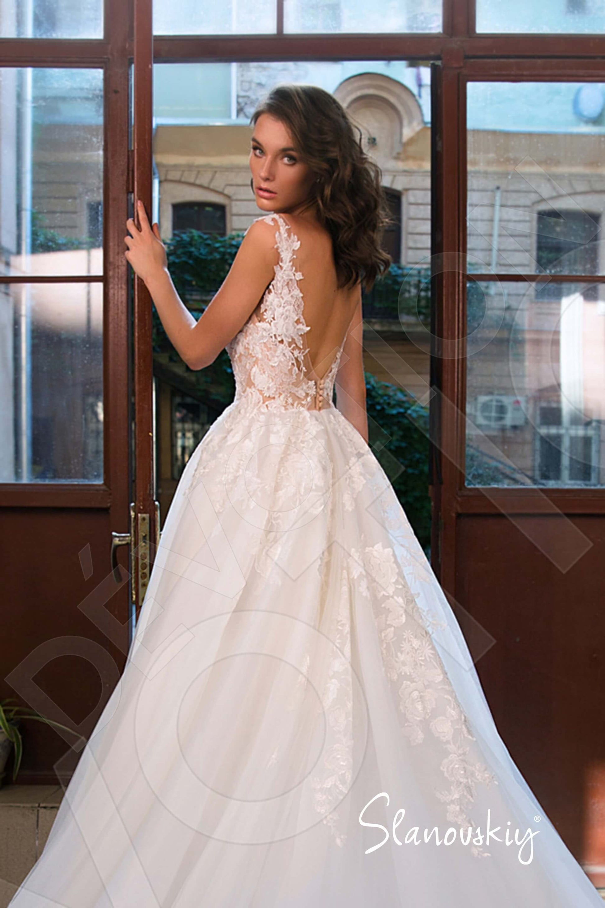 Ariella A-line Boat/Bateau Ivory Milk Wedding dress