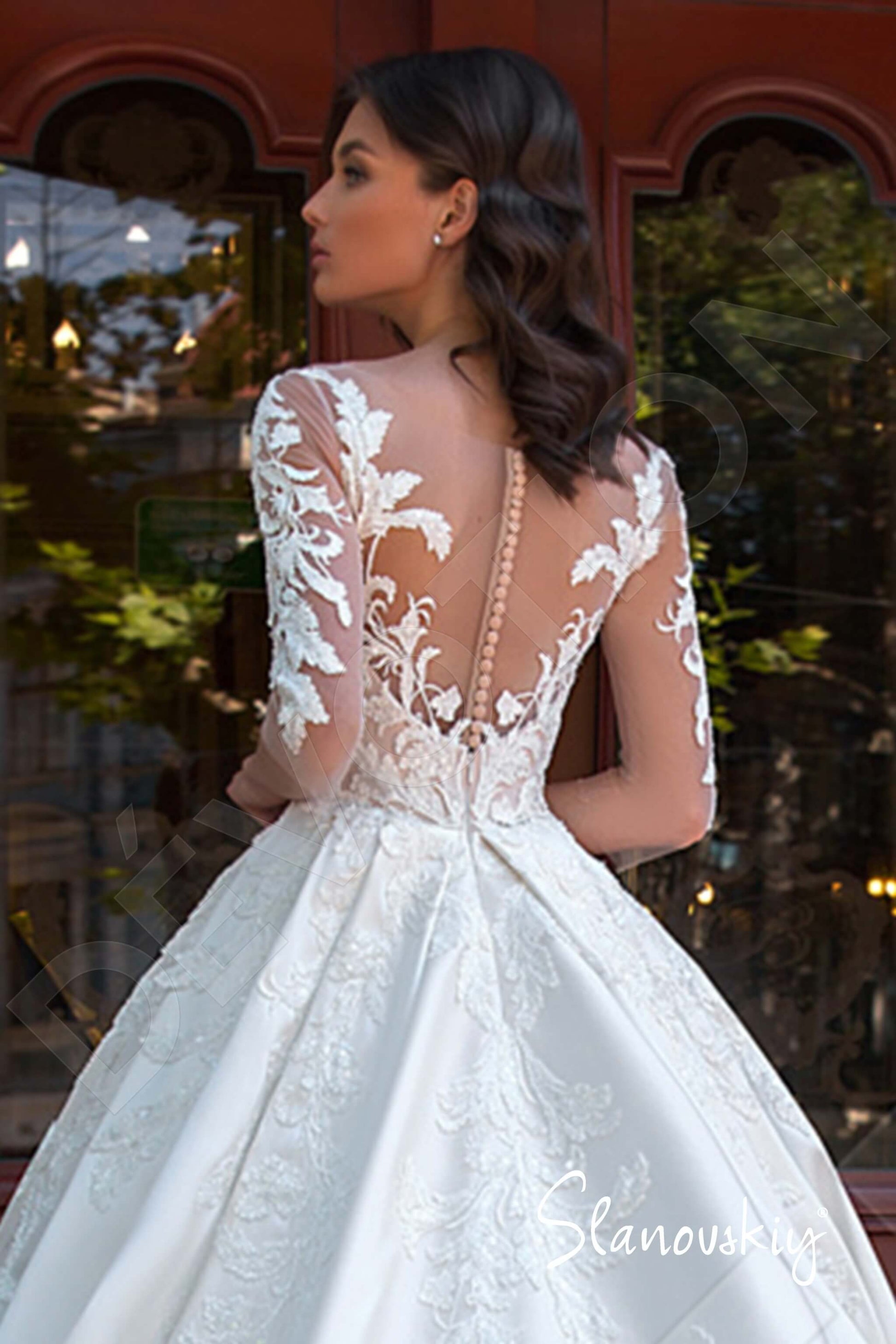 Demetra A-line Illusion Cream Wedding dress