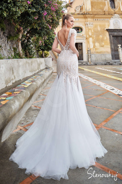 Barebra Open back Trumpet/Mermaid Long sleeve Wedding Dress Back