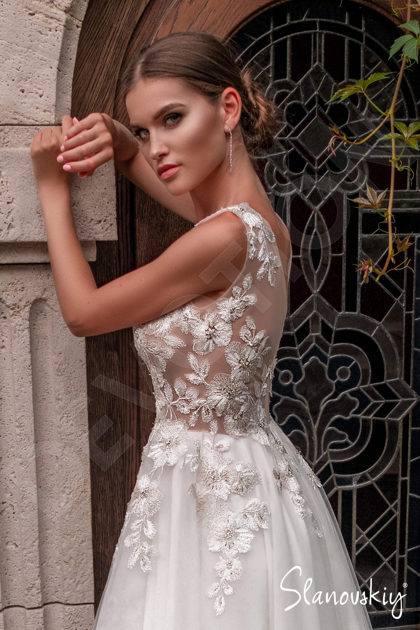 Abilene Full back A-line Sleeveless Wedding Dress 6