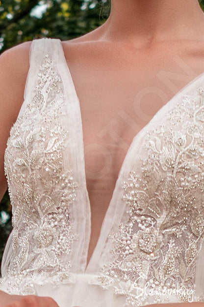 Adrienne A-line Sleeveless Open back Wedding Dress 3