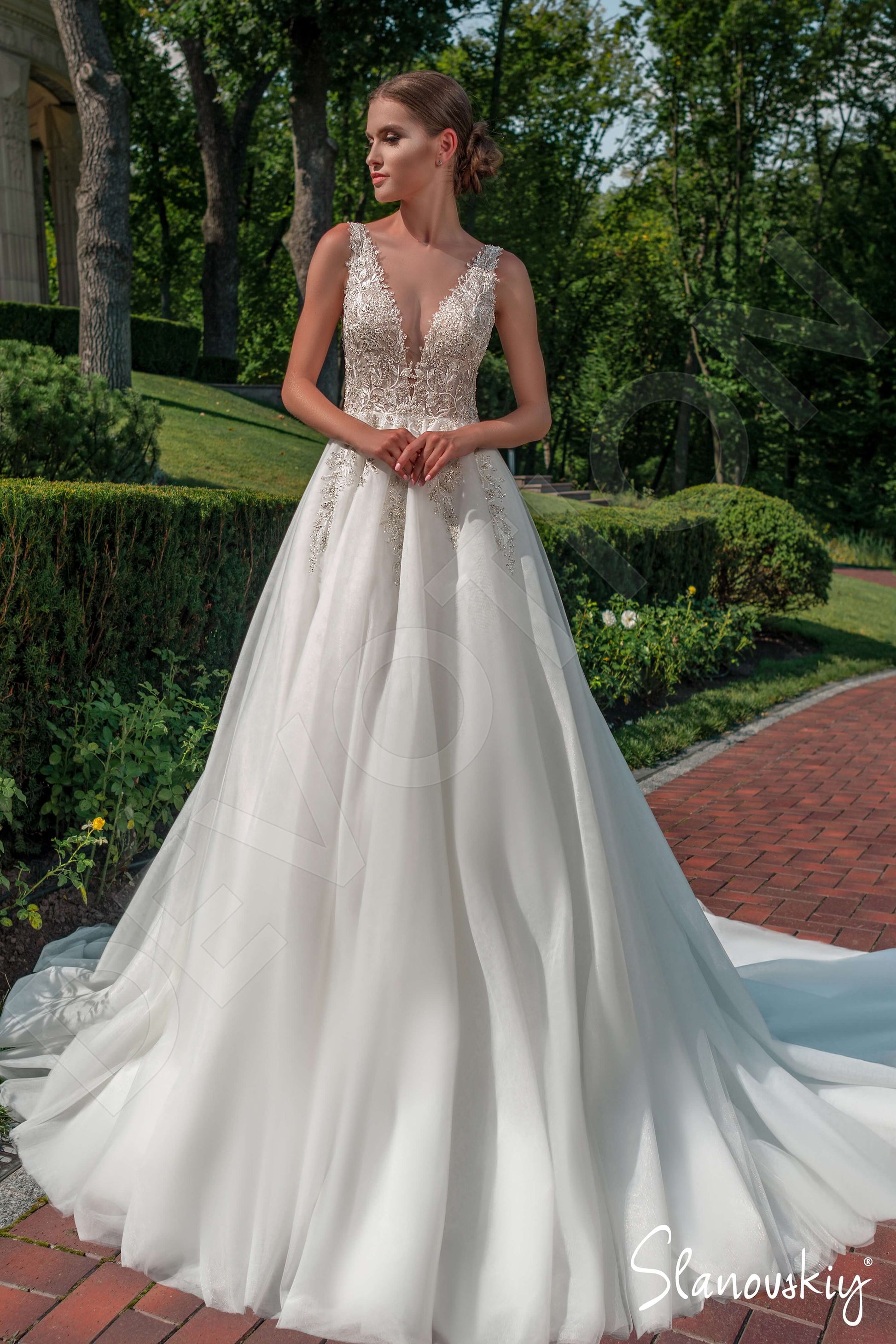 Alberta A-line Illusion Milk Wedding dress