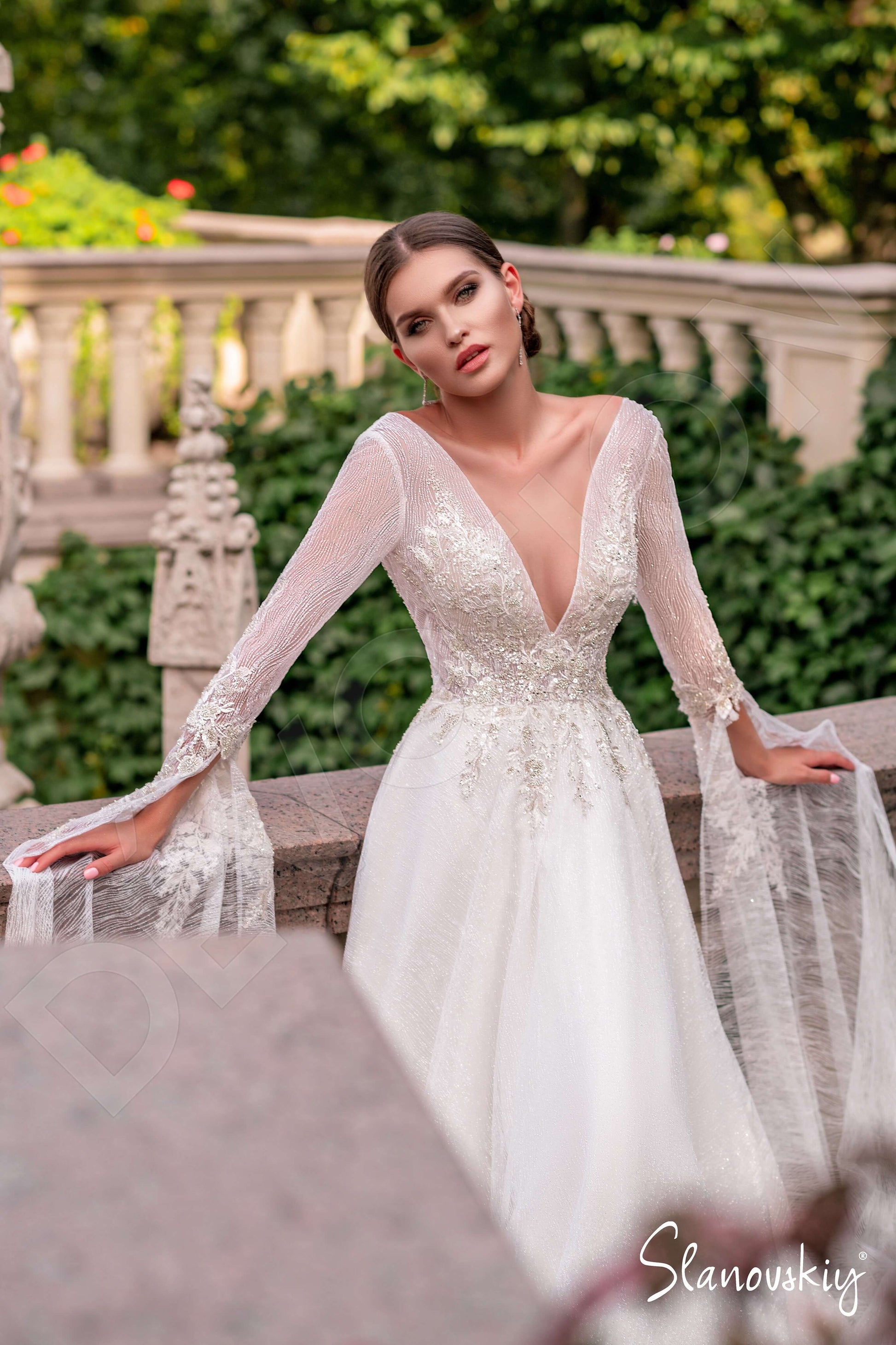 Alivia A-line Illusion Ivory Milk Wedding dress