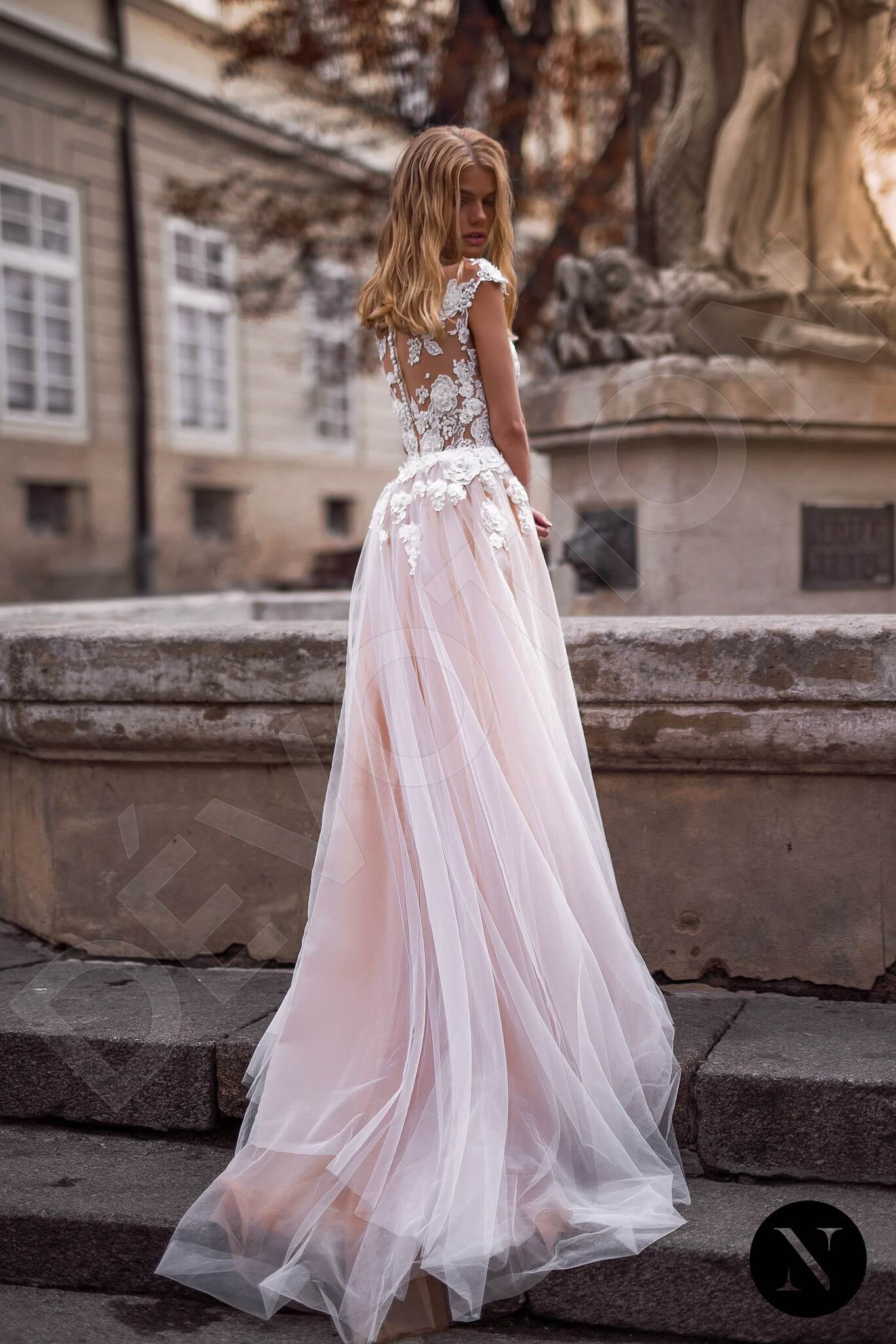 Louise Trumpet/Mermaid Illusion Milk Nude Wedding dress