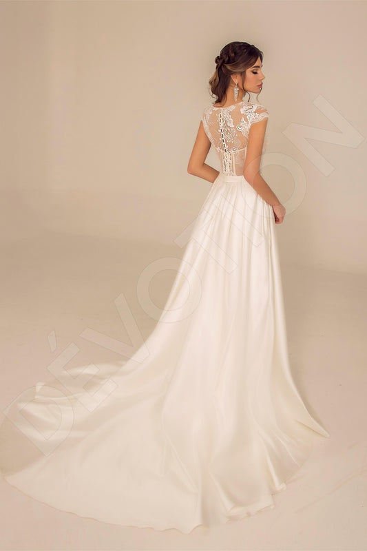 Carsyn A-line Jewel Ivory Wedding dress