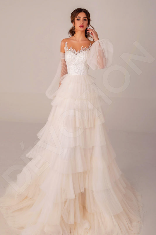 Kayle A-line Illusion Ivory Wedding dress