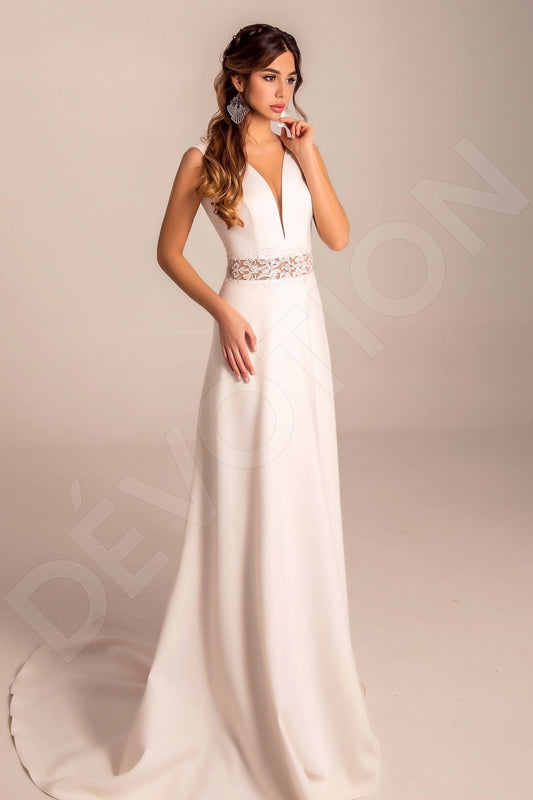 Zayla A-line Illusion Ivory Wedding dress