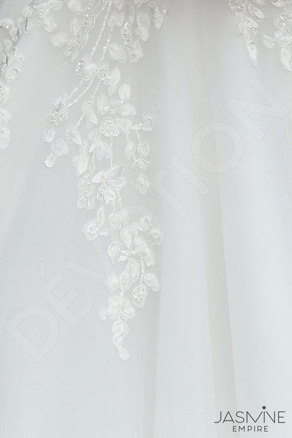 Kesidi Full back A-line Short/ Cap sleeve Wedding Dress 7