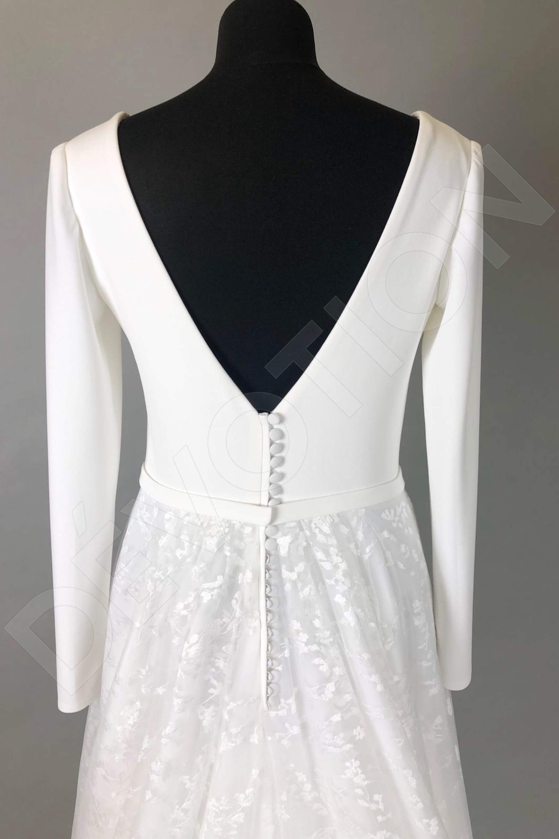 Bonna A-line V-neck Milk Wedding dress