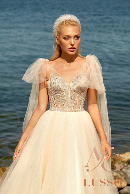 Beth Open back A-line Straps Wedding Dress 5