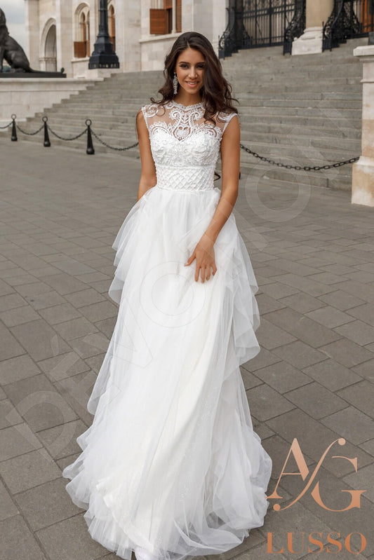 Adryn A-line Jewel Ivory Wedding dress