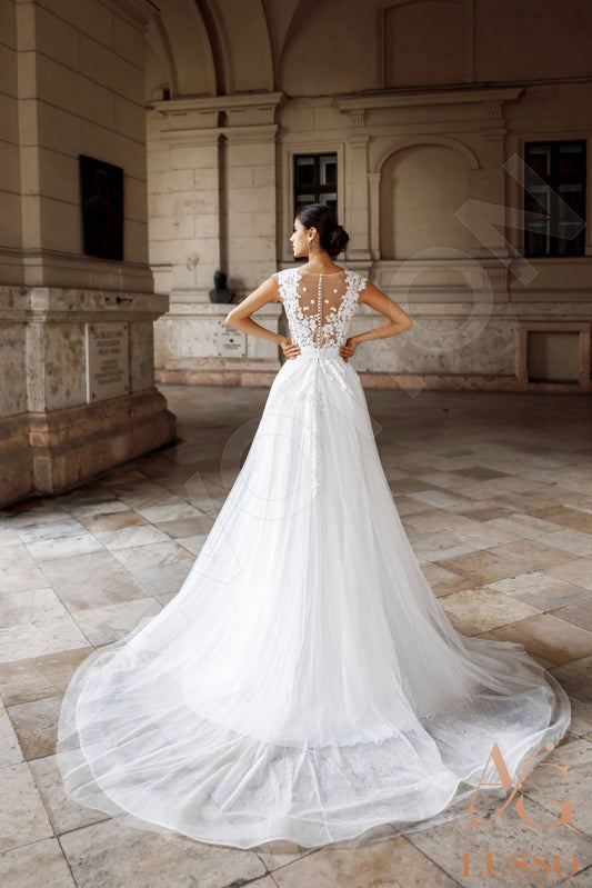 Afton A-line Illusion Ivory Wedding dress