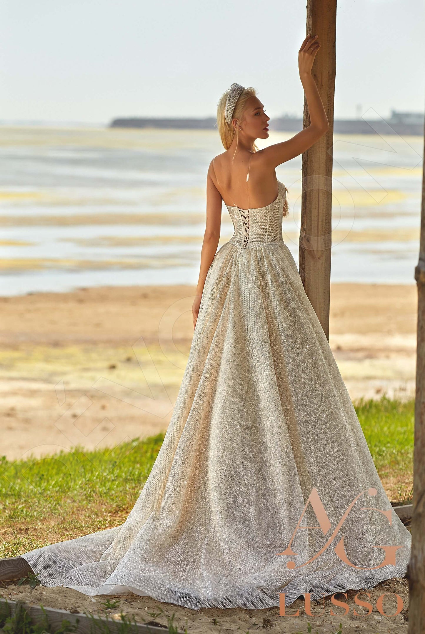 Chantal Open back A-line Straps Wedding Dress Back