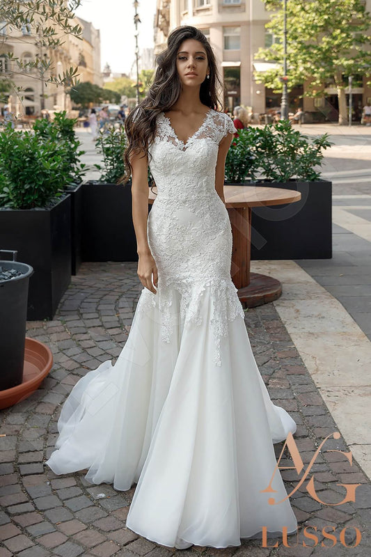 Fotini Trumpet/Mermaid V-neck Ivory Wedding dress