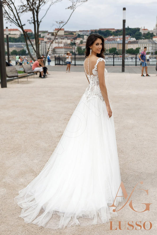 Karlyn A-line Illusion Ivory Wedding dress