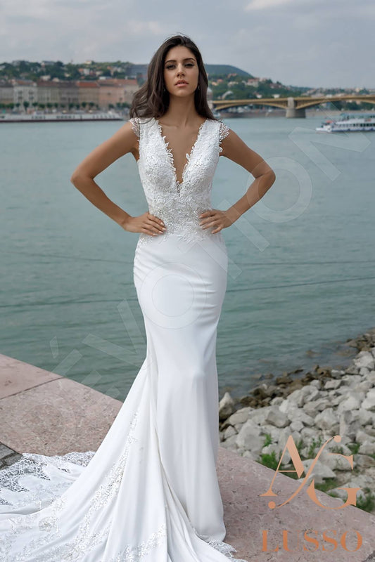 Raegan Trumpet/Mermaid Illusion Ivory Wedding dress